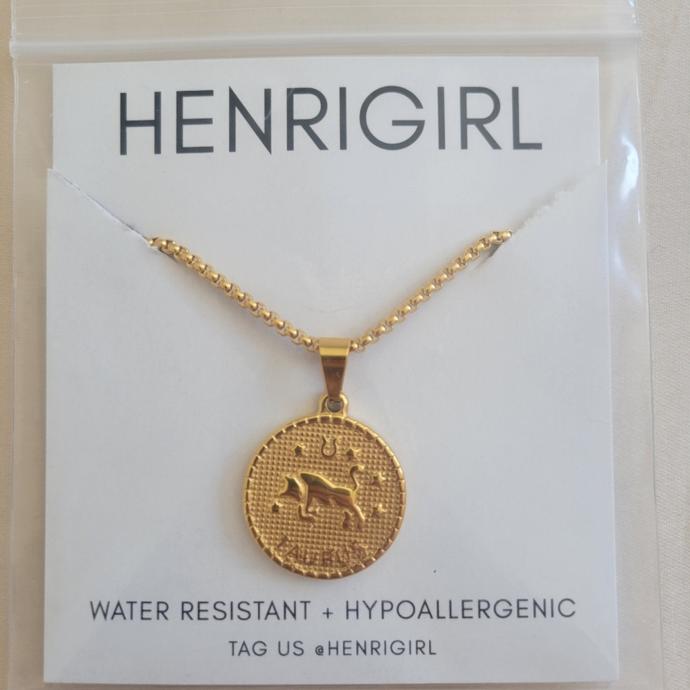 Zodiac Taurus Coin Necklace
